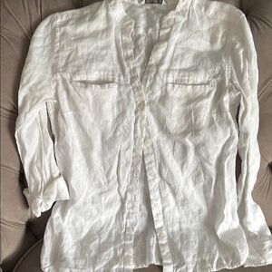 tatuum White Linen Shirt in xs or size 36